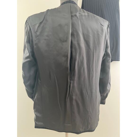 Holland & Sherry 100% Wool 2 Pc Suit Dark Blue Pastel Pinstripes Size 40 36 JP - Picture 7 of 12